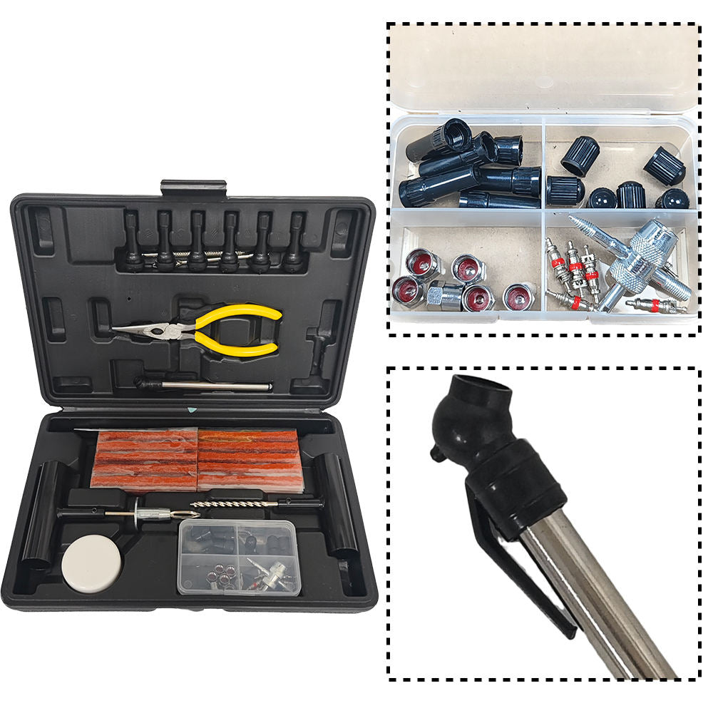 93 Piece Set of Quick Tire Repair Tools for Cars and Motorcycles
