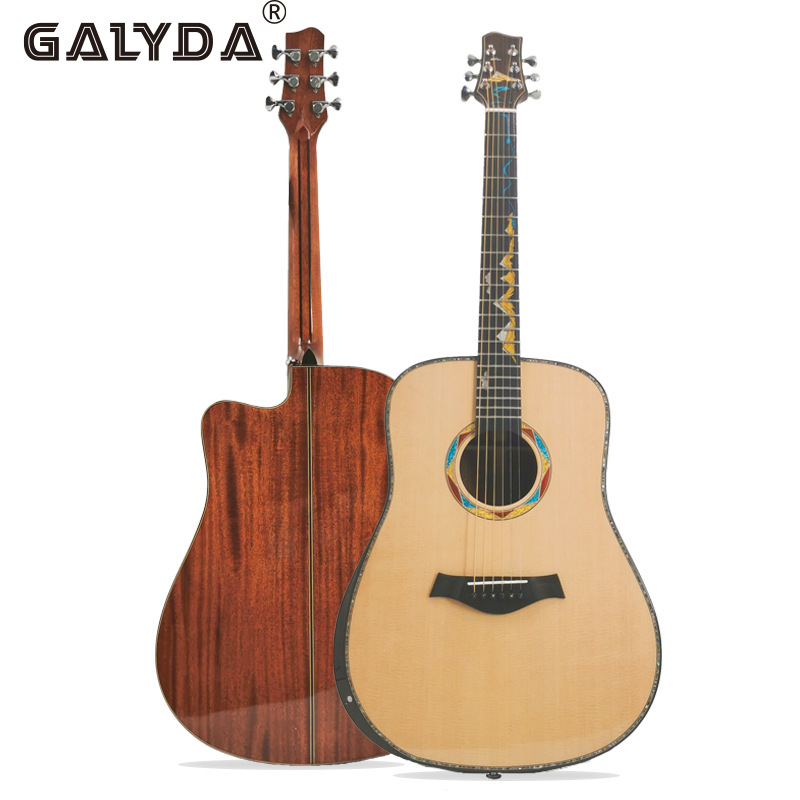 41-inch all-solid wood acoustic guitar, spruce and rosewood, wholesale high-end performance guitar, folk acoustic guitar.