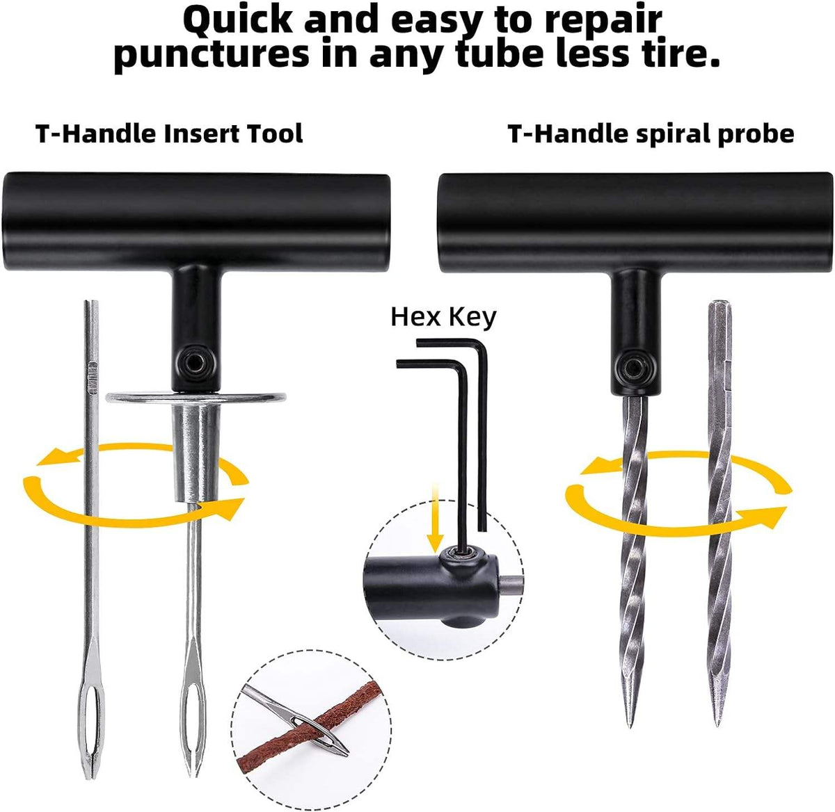 93 Piece Set of Quick Tire Repair Tools for Cars and Motorcycles