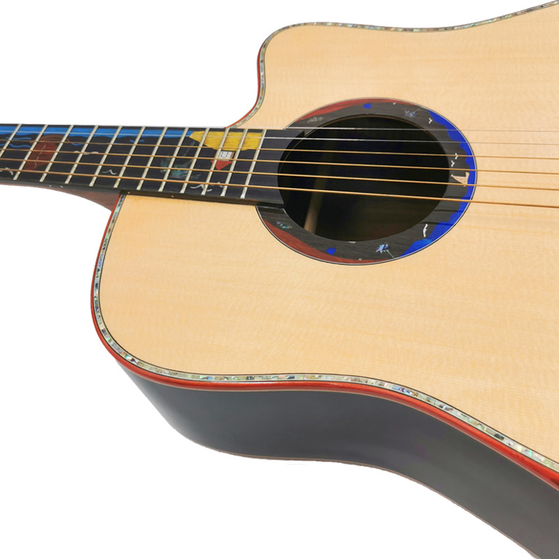 41-inch all-solid wood acoustic guitar, spruce and rosewood, wholesale high-end performance guitar, folk acoustic guitar.