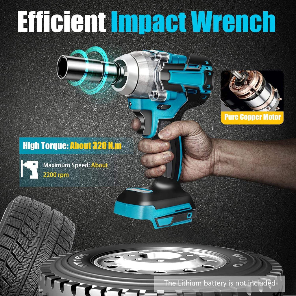 High-Torque 21V Cordless Lithium-Ion Impact Wrench