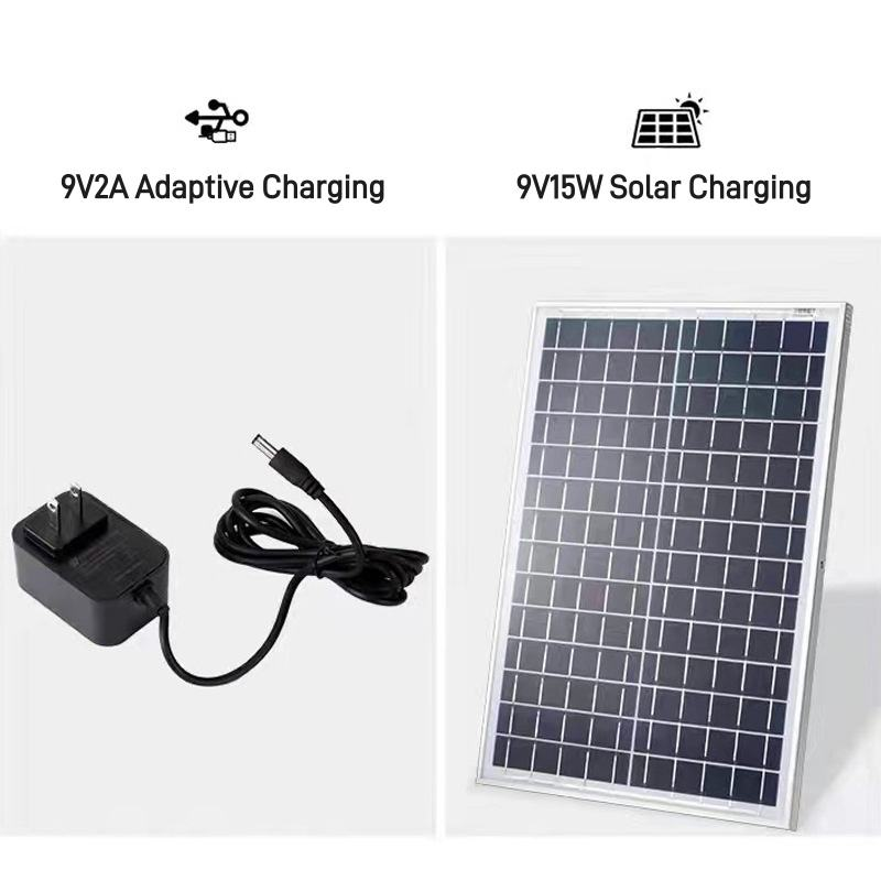 16-inch solar fan rechargeable floor fan with strong wind power and long battery life