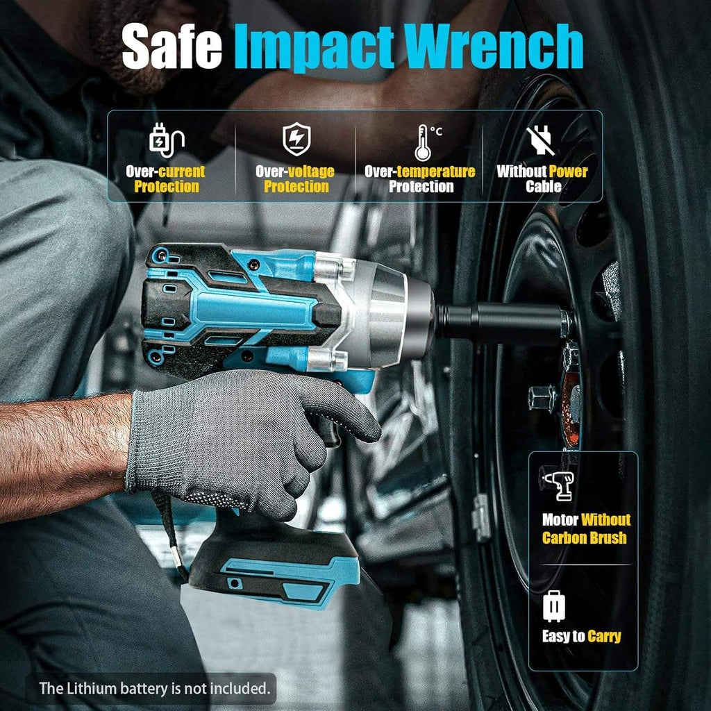 High-Torque 21V Cordless Lithium-Ion Impact Wrench