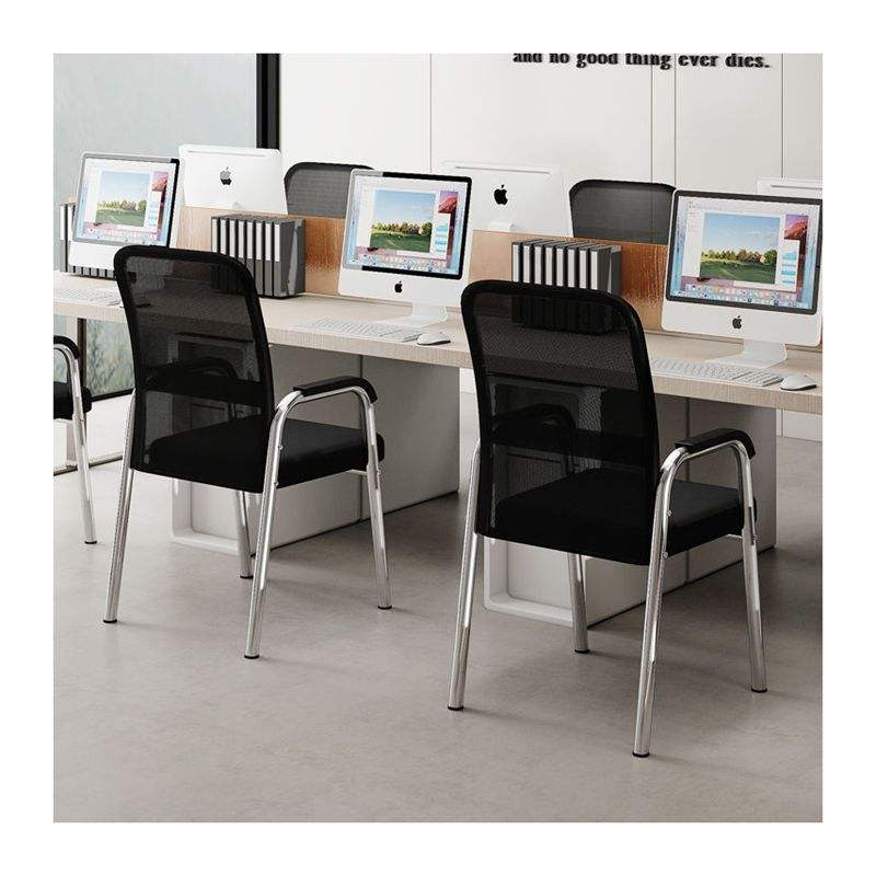 Modern Black Office Mesh Chair Stackable Upholstered Ergonomic Office Chair