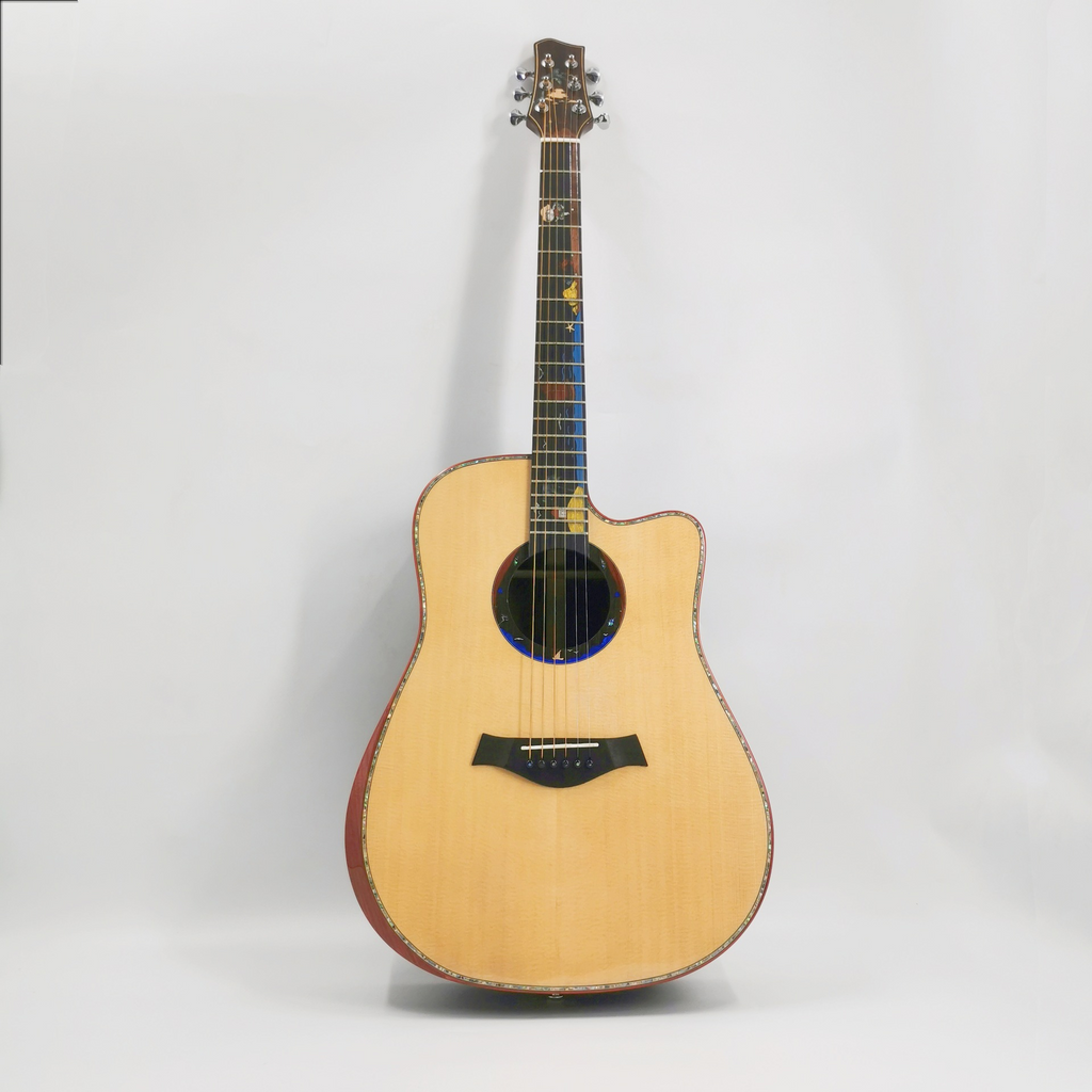 41-inch all-solid wood acoustic guitar, spruce and rosewood, wholesale high-end performance guitar, folk acoustic guitar.