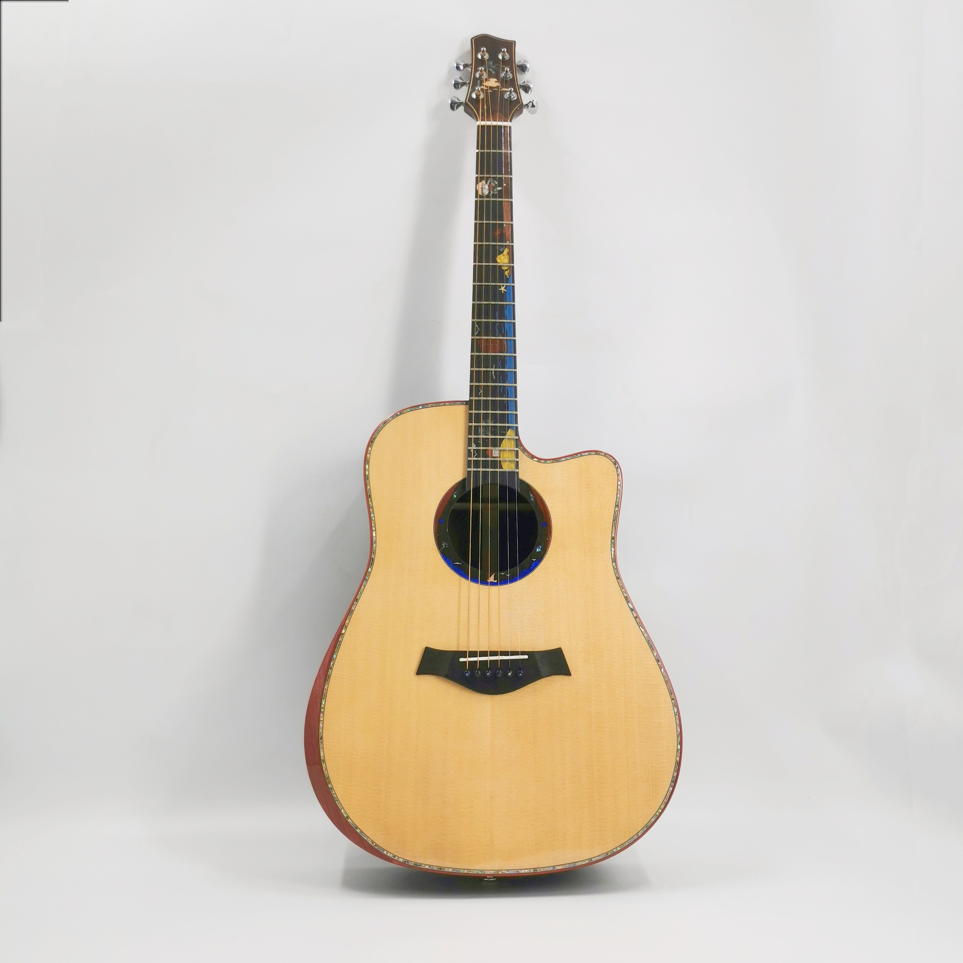 41-inch all-solid wood acoustic guitar, spruce and rosewood, wholesale high-end performance guitar, folk acoustic guitar.