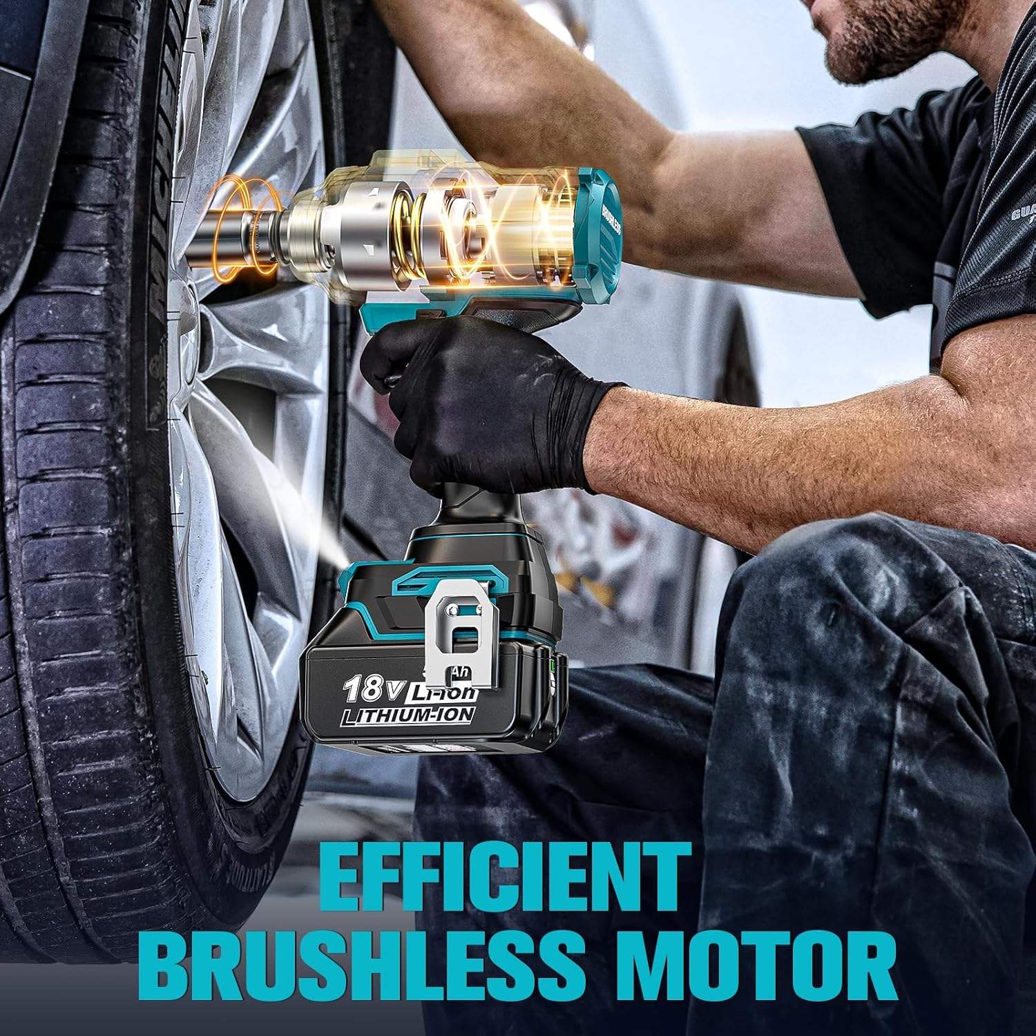 High-Torque 21V Cordless Lithium-Ion Impact Wrench