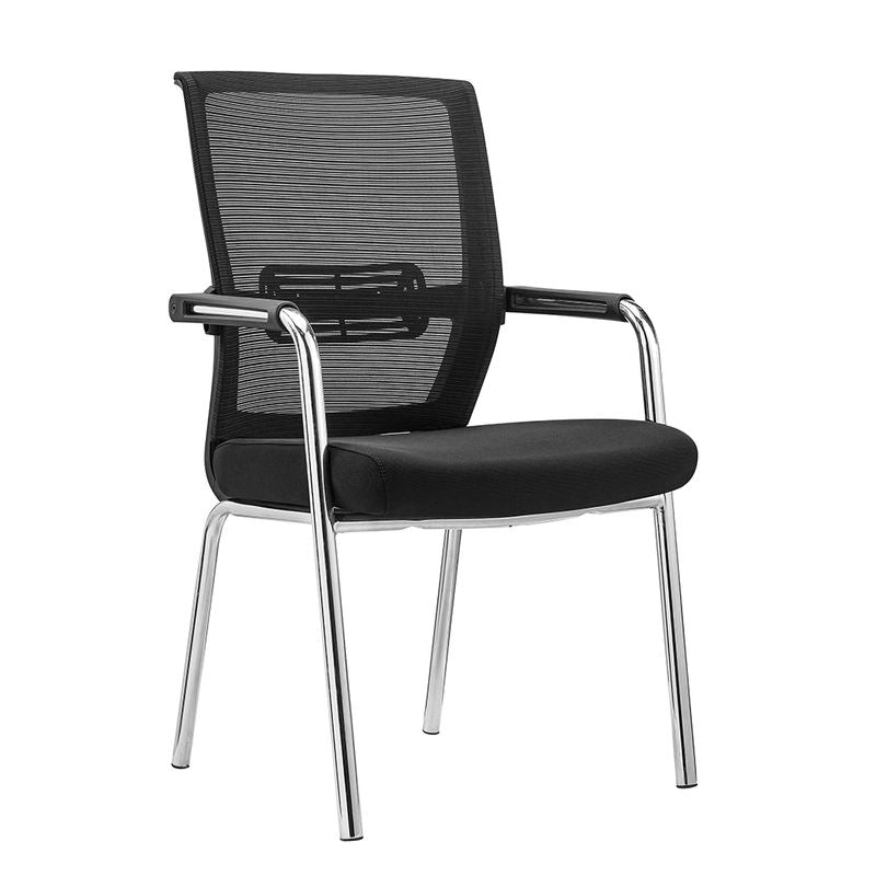 Modern Black Office Mesh Chair Stackable Upholstered Ergonomic Office Chair