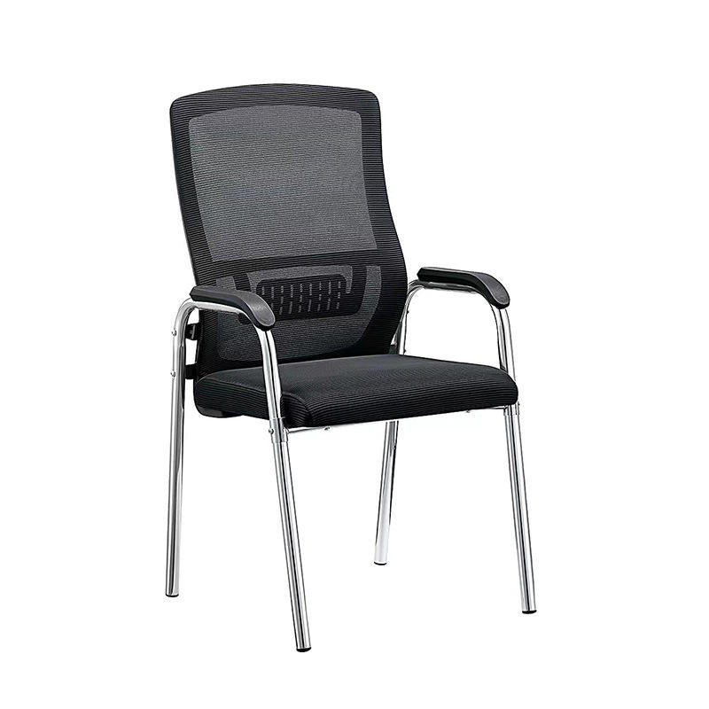 Modern Black Office Mesh Chair Stackable Upholstered Ergonomic Office Chair