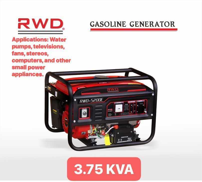 High-quality gasoline generator, equipped with a 100% pure copper motor, key start.