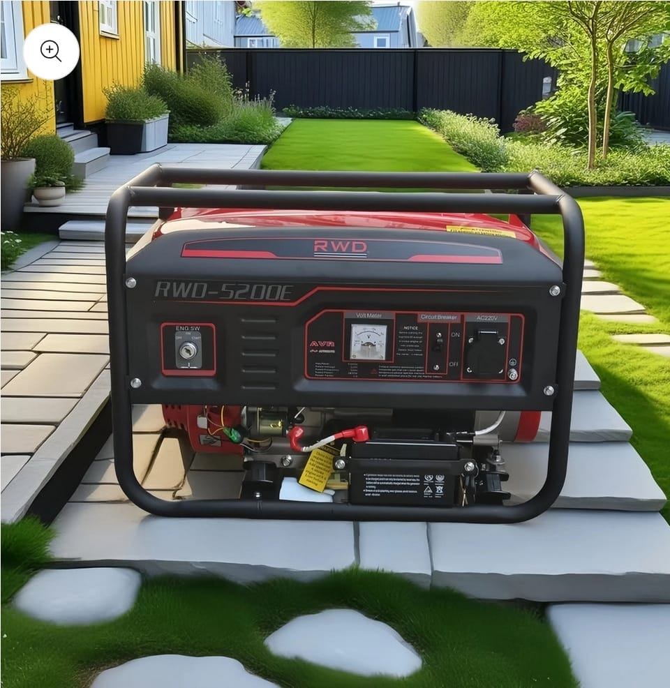 High-quality gasoline generator, equipped with a 100% pure copper motor, key start.