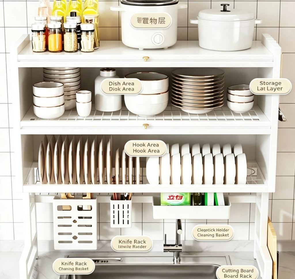 Premium Kitchen Dish Drying Rack with Large Capacity Storage