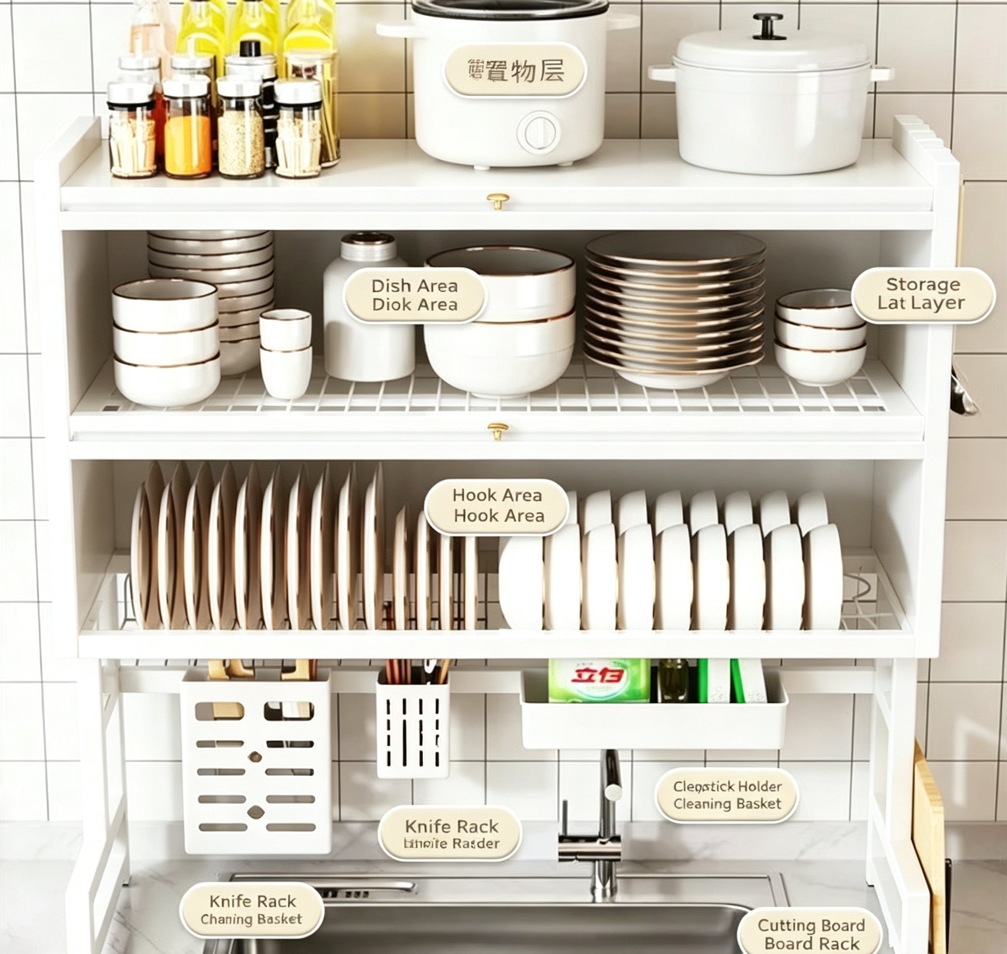 Premium Kitchen Dish Drying Rack with Large Capacity Storage