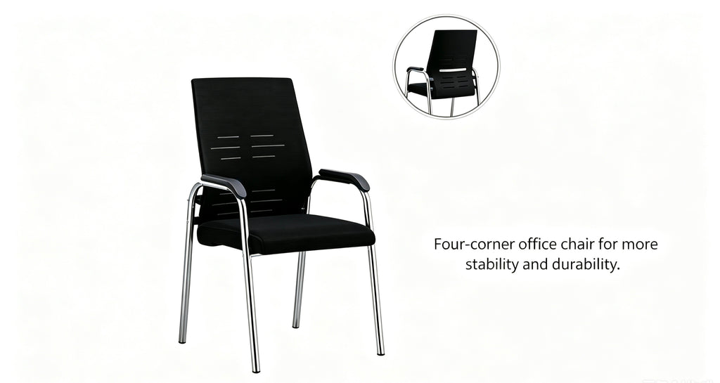 Modern Black Office Mesh Chair Stackable Upholstered Ergonomic Office Chair