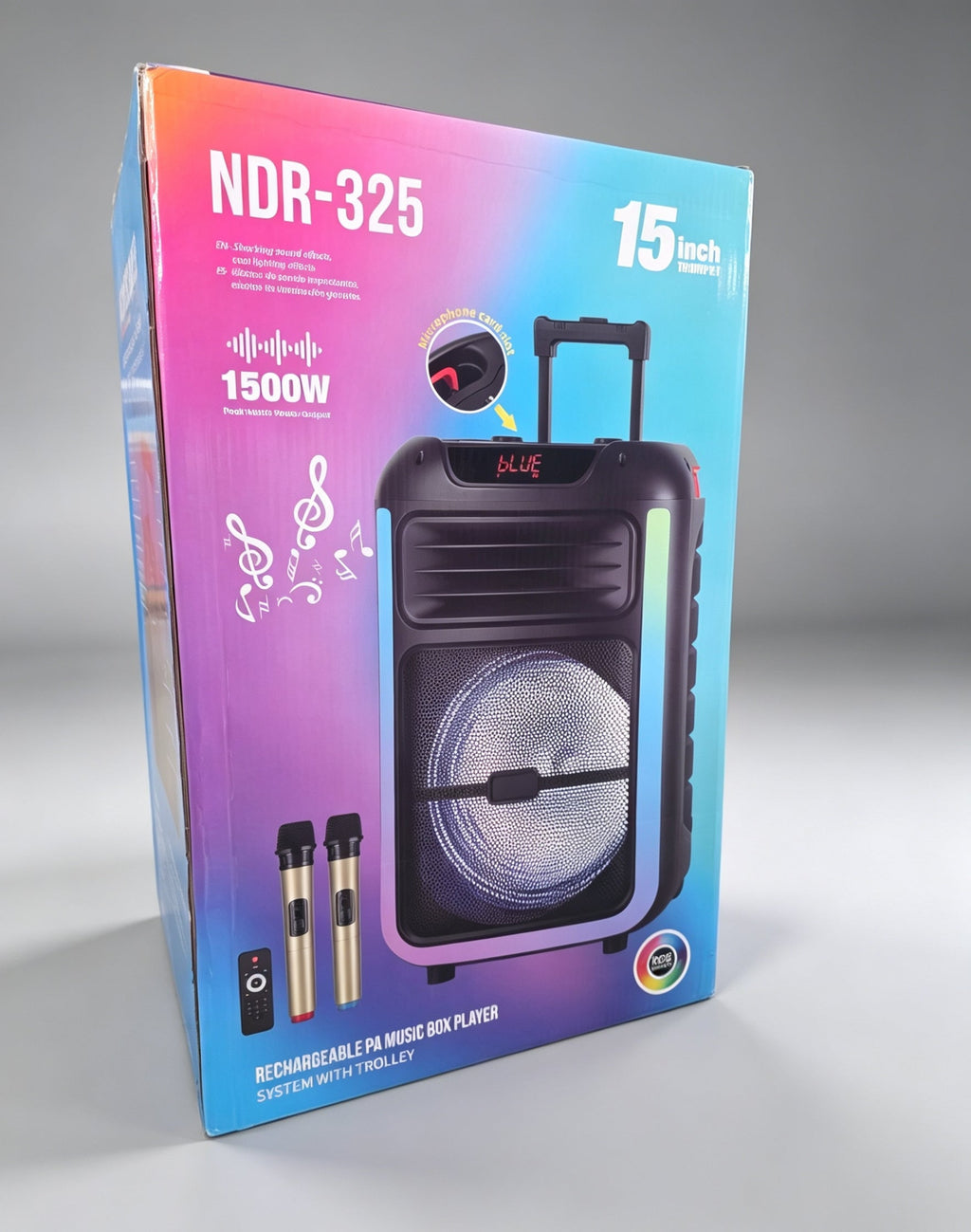 🔊 1500W Powerful 15-Inch Bluetooth Speaker + 2 Free Microphones