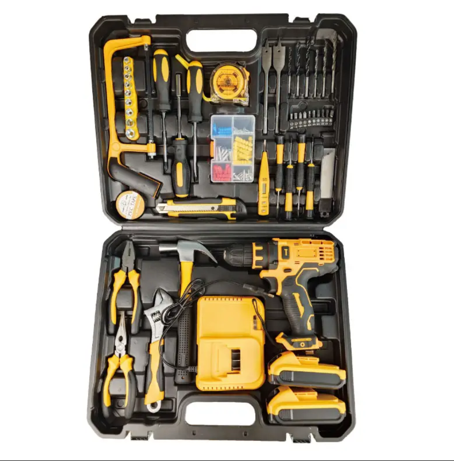 New Arrivals 126PCS Multifunctional Household Tool Kit Craftsman Mechanic Cordless Power Drill Combo Kit Woodworking Tool Set