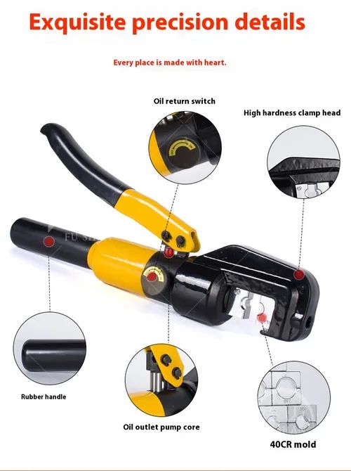 Copper-Aluminum Nose & Cable Crimping Pliers, Manual Hydraulic Type, Portable Electrician Tool