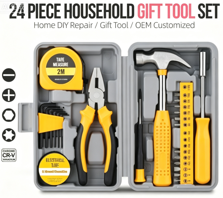 24-Piece Household Tool Kit / Multifunctional Tool Box