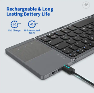 Hot Sale Mini Wireless Foldable bt portable folding Keyboard