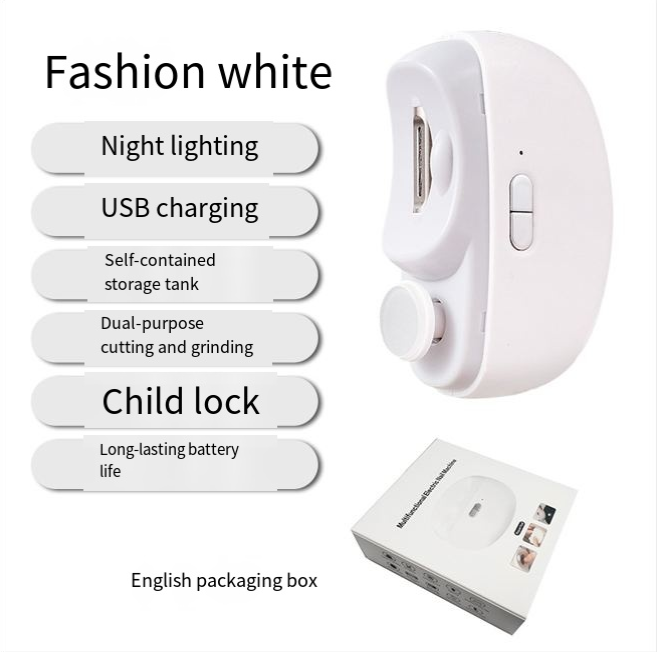 Multi-functional nail grinder, electric nail clipper with anti-clamping function, suitable for children and adults