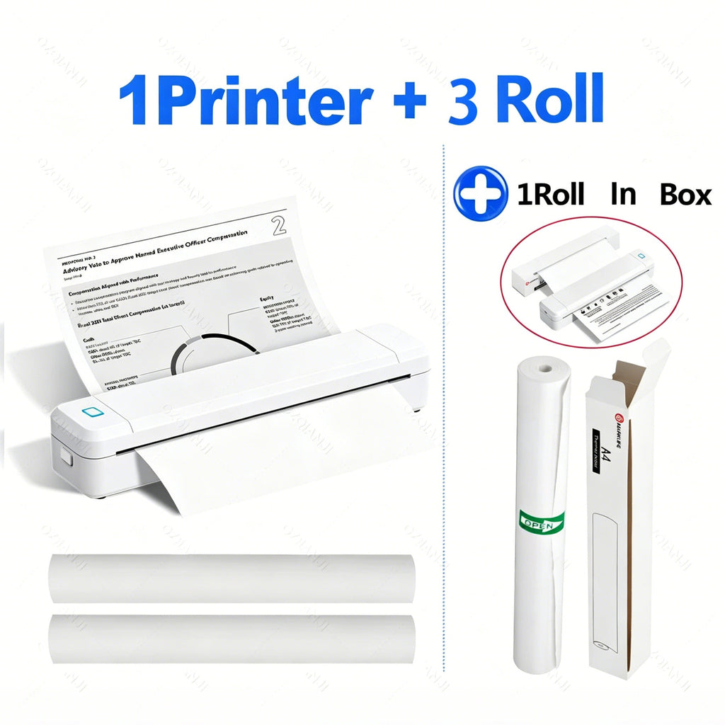 The X8 inkless thermal portable printer supports both tattoo paper and folding paper printing, making it an A4 Bluetooth printer that can be used in one machine.
